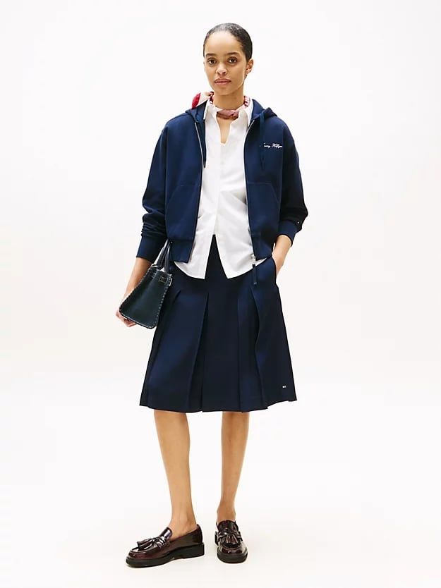 Tommy Hilfiger - Váy nữ Pleated Twill Mini Skirt