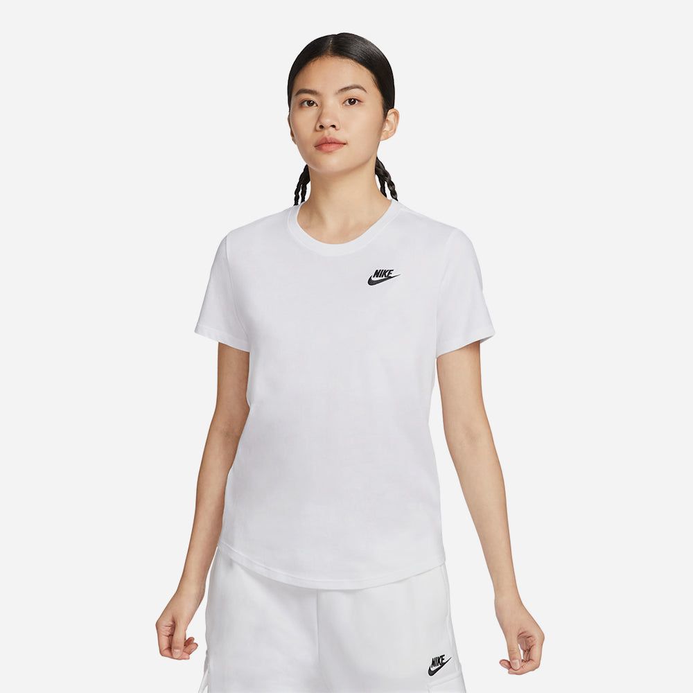 Nike - Áo thun thời trang thể thao Nữ Women's Sportswear Club Essentials T-Shirt - White