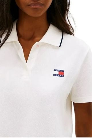 Tommy Hilfiger - Áo Polo Nữ Tommy Jeans Crop Badge Short Sleeve