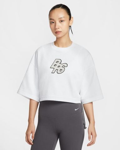 Nike - Áo tay ngắn thể thao Nữ Phoenix Fleece Women's Short-Sleeve Cropped French Terry Top