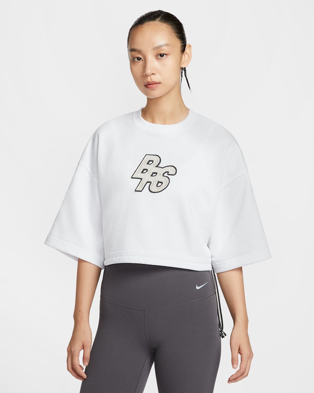 Nike - Áo tay ngắn thể thao Nữ Phoenix Fleece Women's Short-Sleeve Cropped French Terry Top