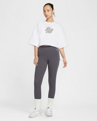 Nike - Áo tay ngắn thể thao Nữ Phoenix Fleece Women's Short-Sleeve Cropped French Terry Top