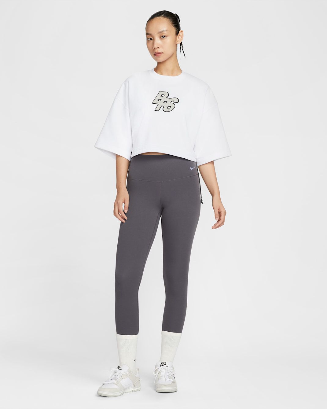 Nike - Áo tay ngắn thể thao Nữ Phoenix Fleece Women's Short-Sleeve Cropped French Terry Top