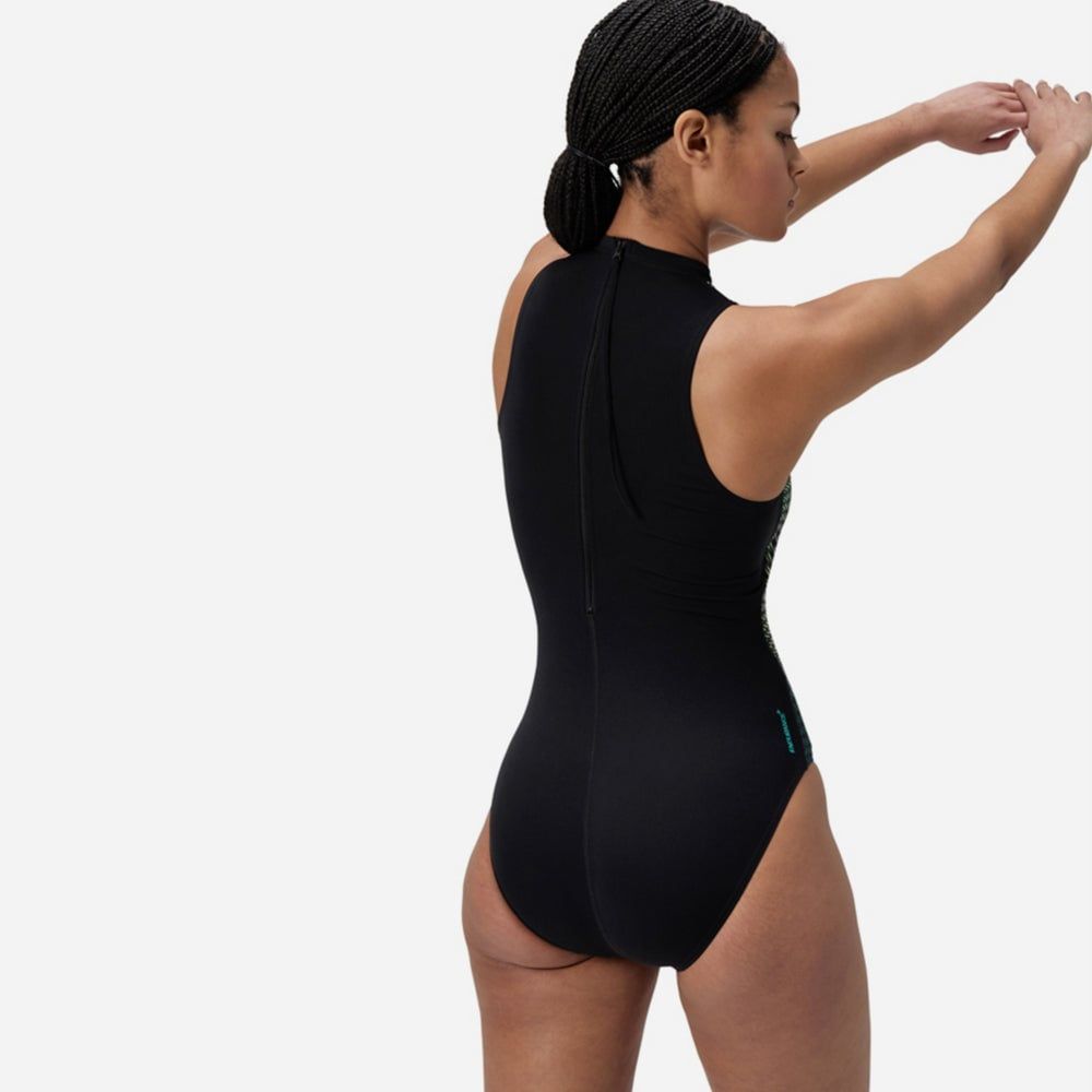 Speedo - Đồ bơi nữ Printed Hyst Blue/Green One Piece