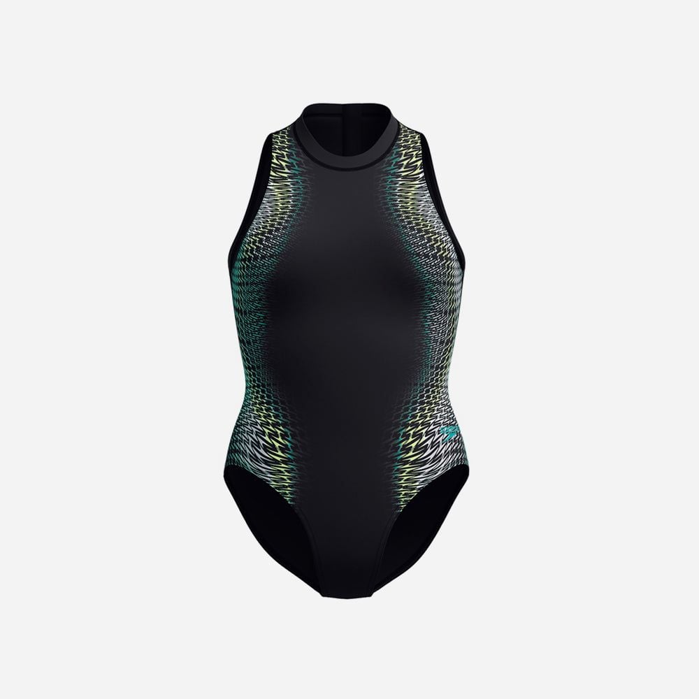 Speedo - Đồ bơi nữ Printed Hyst Blue/Green One Piece