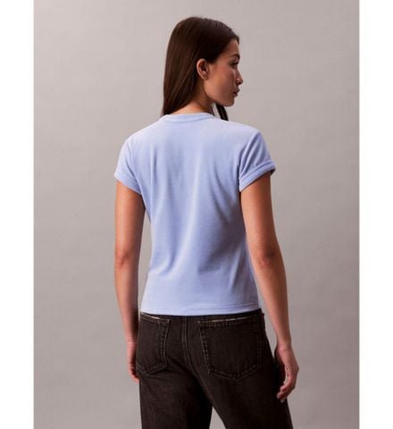 Calvin Klein - Áo Thun Tay Ngắn Nữ Velour Embossed Logo Graphic Slim T-Shirt