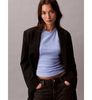 Calvin Klein - Áo Thun Tay Ngắn Nữ Velour Embossed Logo Graphic Slim T-Shirt