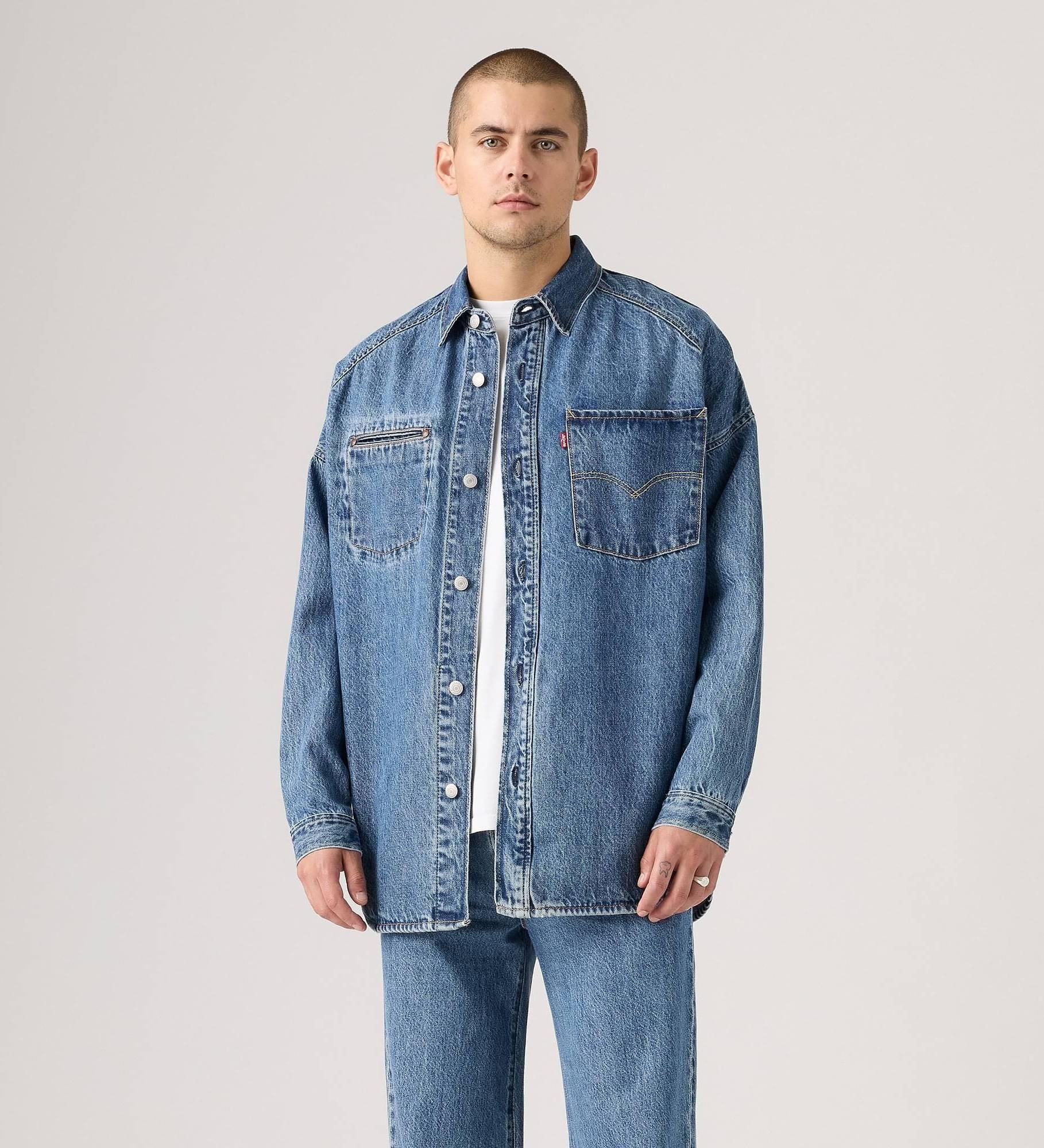 Levi's - Áo khoác jeans nam Twist Shacket - Blue