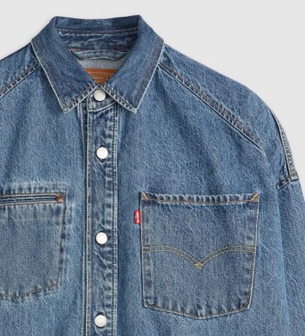 Levi's - Áo khoác jeans nam Twist Shacket - Blue - 3