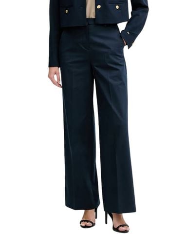Tommy Hilfiger - Quần tây Dài Nữ Cotton Wide Leg Women's Fabric Trousers Blue Pant