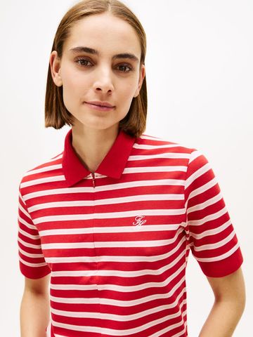 Tommy Hilfiger - Áo Thun Có Cổ Nữ Tommy Hilfiger Script Lyocell Zip Short Sleeve Polo