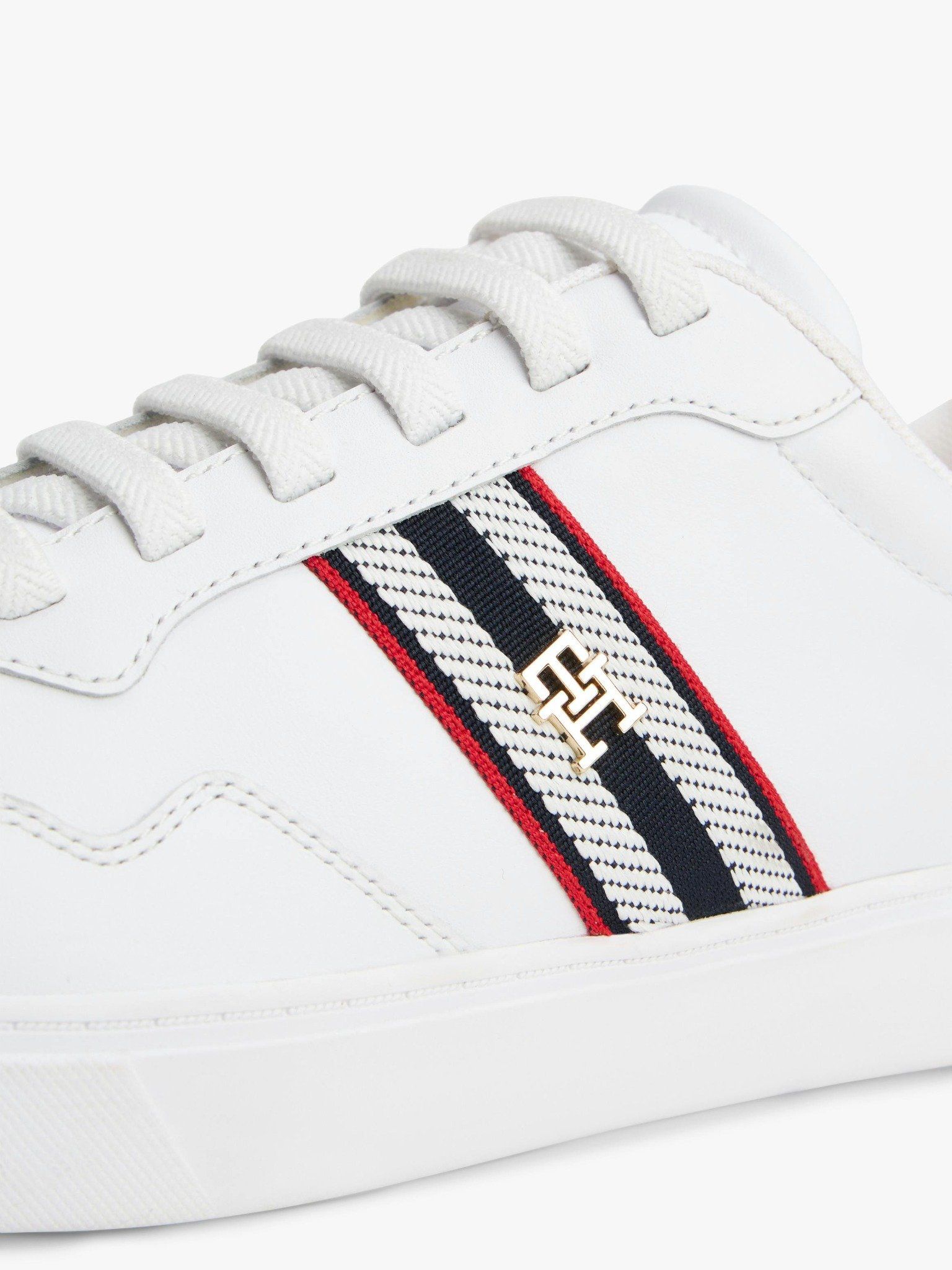 Tommy Hilfiger - Giày nữ Webbing Stripe Leather Cupsole Trainers