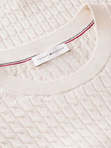 Tommy Hilfiger - Áo Sweater Nữ Cable Knit Short Sleeve Jumper - 4