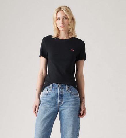 Levi's - Áo phông tay ngắn nữ  Women's Essential Housemark Short-Sleeve Tee - Caviar