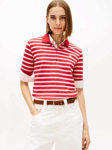 Tommy Hilfiger - Áo Thun Có Cổ Nữ Tommy Hilfiger Script Lyocell Zip Short Sleeve Polo