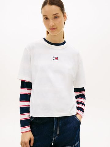 Tommy Hilfiger - Áo Thun Tay Ngắn Nữ Tommy Jeans Women Boxy Badge Tee Extended