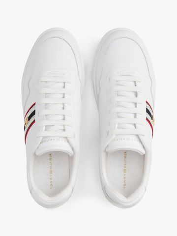 Tommy Hilfiger - Giày nữ Webbing Stripe Leather Cupsole Trainers