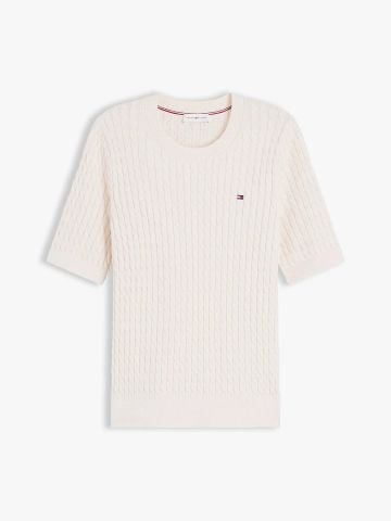 Tommy Hilfiger - Áo Sweater Nữ Cable Knit Short Sleeve Jumper - 3