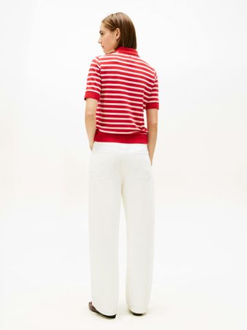 Tommy Hilfiger - Áo Thun Có Cổ Nữ Tommy Hilfiger Script Lyocell Zip Short Sleeve Polo