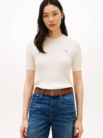 Tommy Hilfiger - Áo Sweater Nữ Cable Knit Short Sleeve Jumper