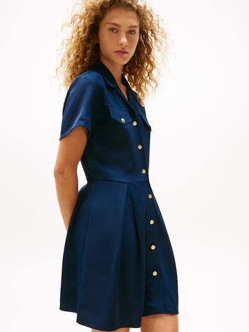 Tommy Hilfiger - Đầm nữ Gold-Tone Button Mini Shirt Dress