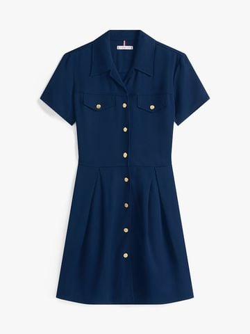 Tommy Hilfiger - Đầm nữ Gold-Tone Button Mini Shirt Dress - 3