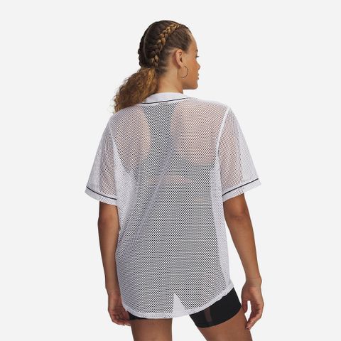 Under Armour - Áo sơ mi thể thao nữ Sportswear Baseball Jersey Lifestyle - 4