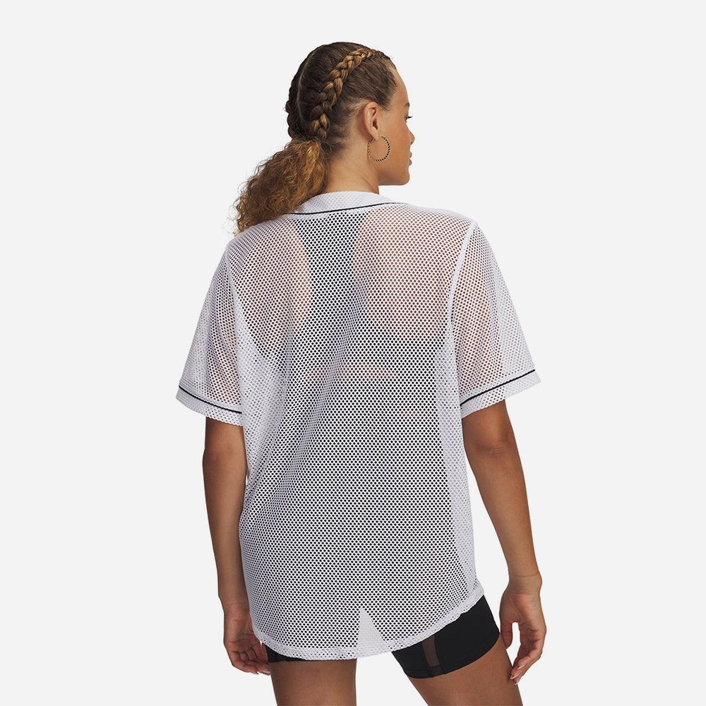 Under Armour - Áo sơ mi thể thao nữ Sportswear Baseball Jersey Lifestyle