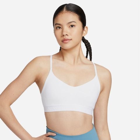 Nike - Áo ngực thể thao hỗ trợ nhẹ Nữ Women's Dri-Fit Indy Sports Bras - White
