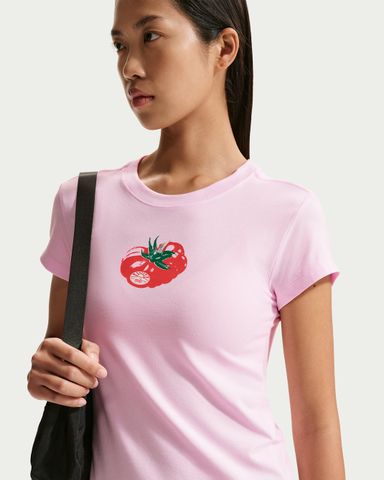 Nike - Áo Tay Ngắn Thể Thao Nữ Sportswear Women NSW Chill Knit Modern Crop Tomato Tee