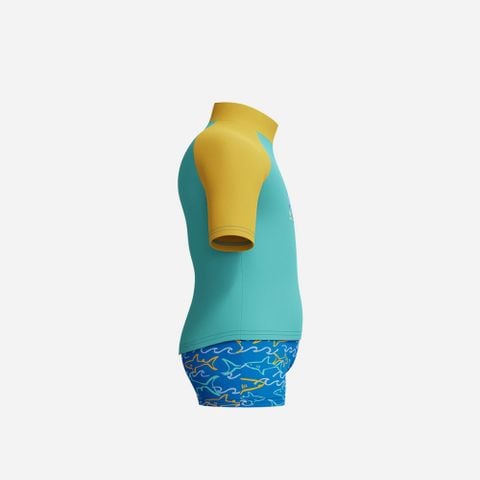 Speedo - Đồ bơi bikini bé trai Digital Short Sleeve Set Blue Two Piece - 2