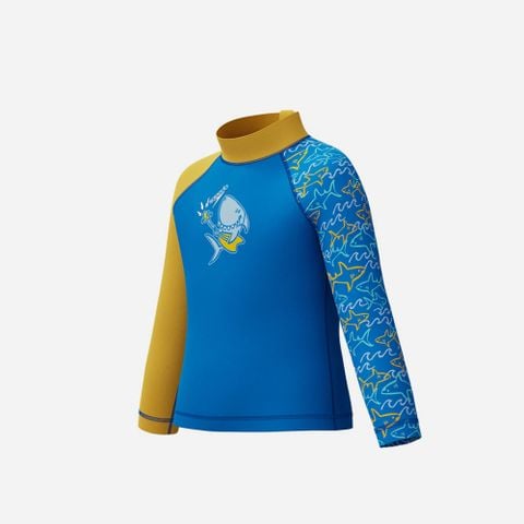 Speedo - Áo bơi tay dài chống nắng bé trai Digital Long Sleeve Blue Uv Shirt