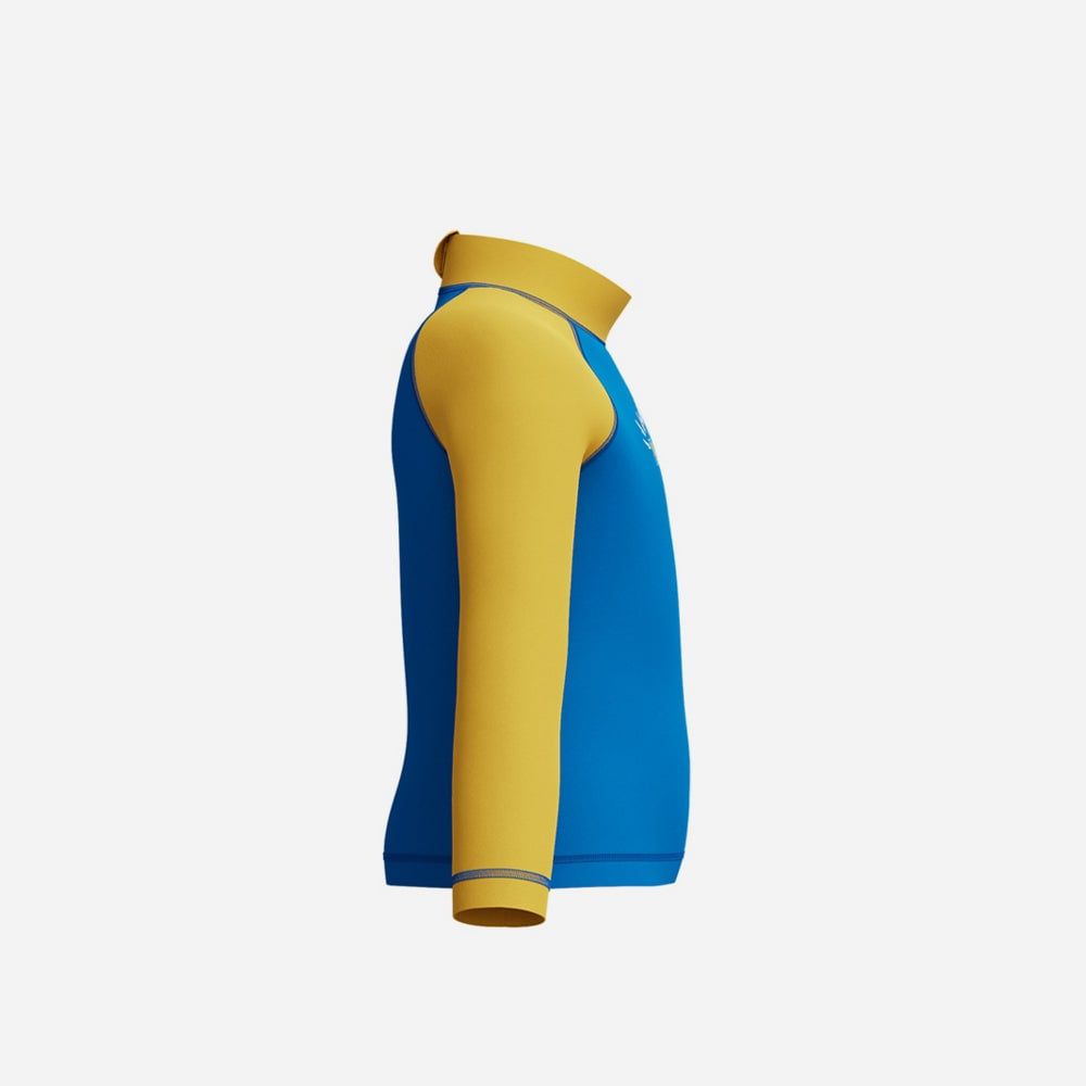Speedo - Áo bơi tay dài chống nắng bé trai Digital Long Sleeve Blue Uv Shirt