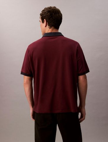 Calvin Klein - Áo polo tay ngán nam Sport Monogram Logo Classic Polo Shirt