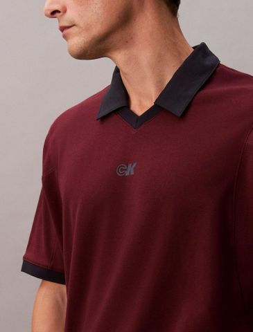 Calvin Klein - Áo polo tay ngán nam Sport Monogram Logo Classic Polo Shirt
