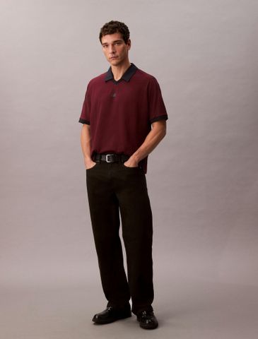Calvin Klein - Áo polo tay ngán nam Sport Monogram Logo Classic Polo Shirt