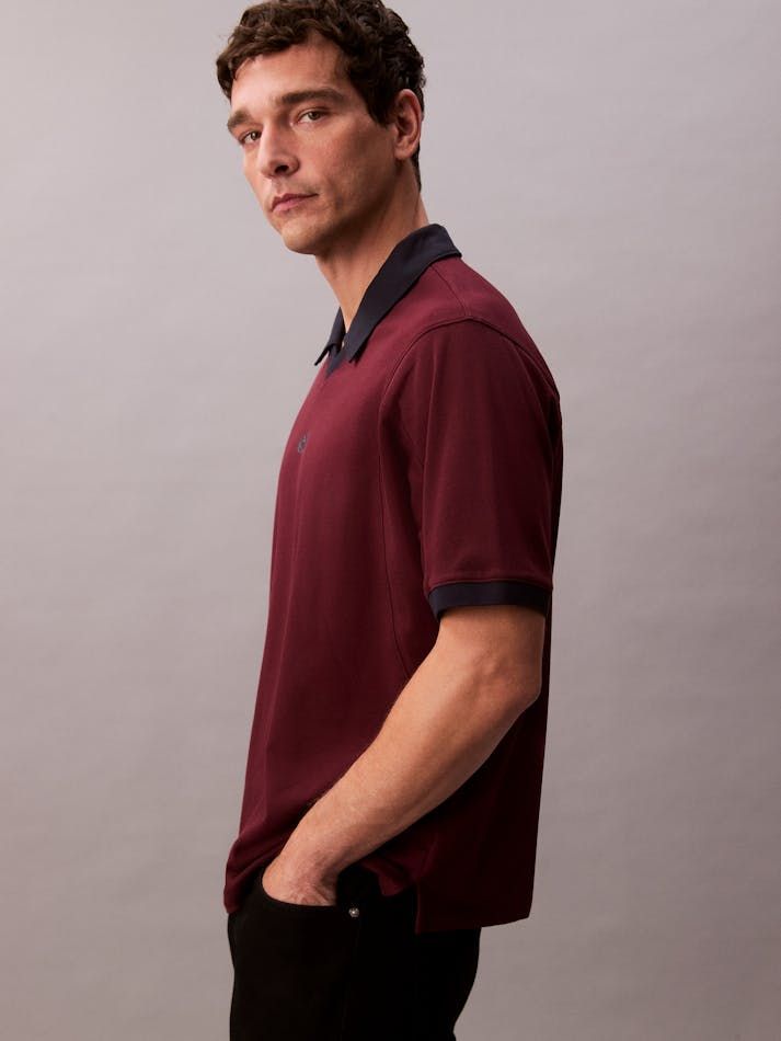 Calvin Klein - Áo polo tay ngán nam Sport Monogram Logo Classic Polo Shirt