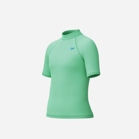 Speedo - Áo bơi tay dài chống nắng bé trai Printed Short Sleeves Top Green Uv Shirt