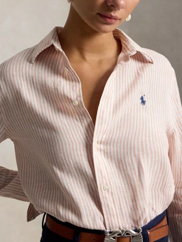 Ralph Lauren - Áo Sơ Mi Nữ Classic Fit Striped Linen Shirt