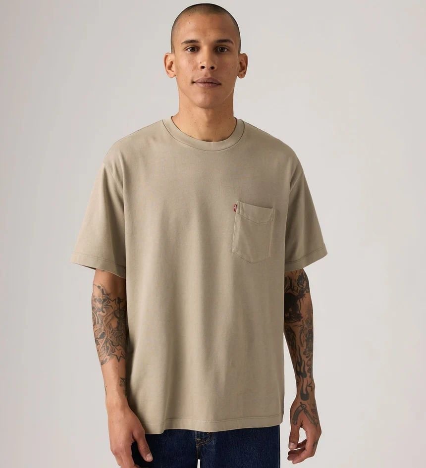 Levi's - Áo thun thời trang nam Men's Heavyweight Pocket T-Shirt - Neutral