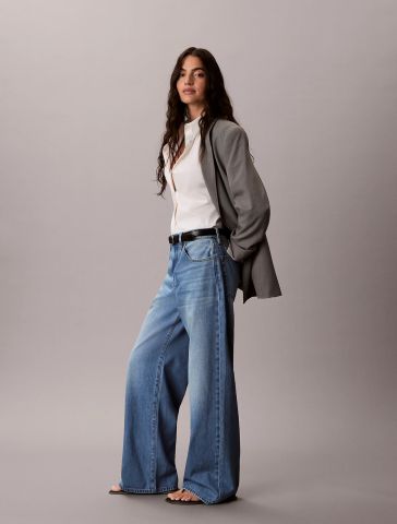 Calvin Klein - Quần Jean Dài Nữ Wide Leg Eco Cool Soft
