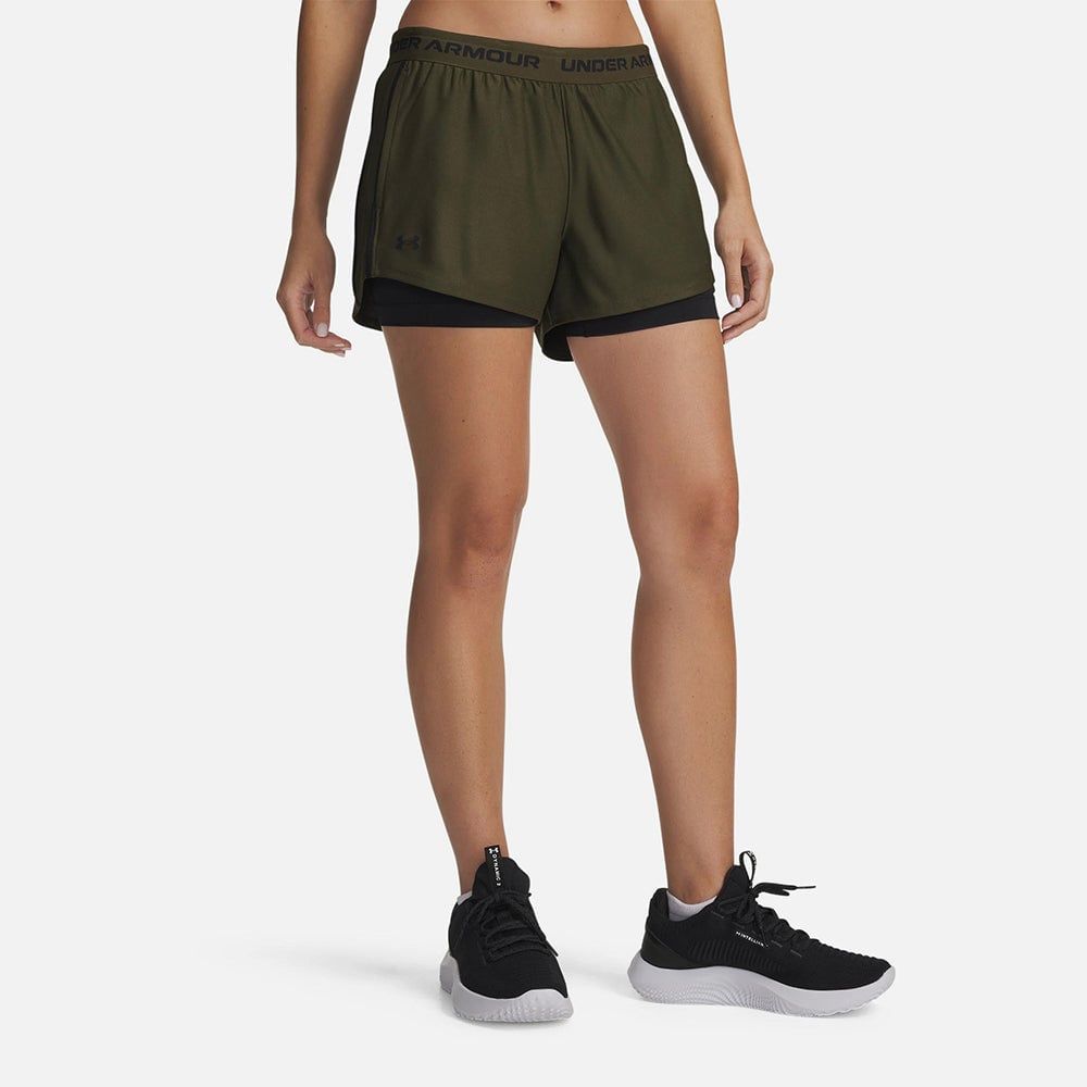 Under Armour - Quần ngắn tập luyện 2 trong 1 nữ Tech Play Up 2In1 Shorts Training