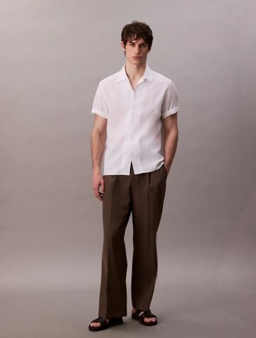 Calvin Klein - Áo sơ mi tay ngắn nam Traveler Linen Camp Easy Shirt