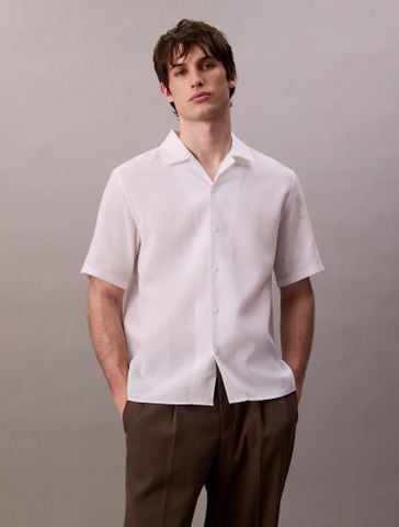 Calvin Klein - Áo sơ mi tay ngắn nam Traveler Linen Camp Easy Shirt