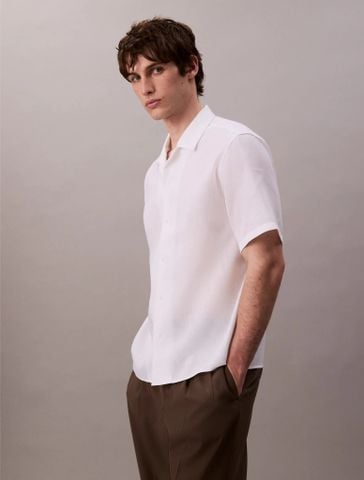 Calvin Klein - Áo sơ mi tay ngắn nam Traveler Linen Camp Easy Shirt