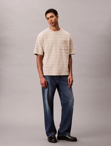 Calvin Klein - Áo thun dệt kim nam Stripe Jacquard Relaxed T-Shirt - 2