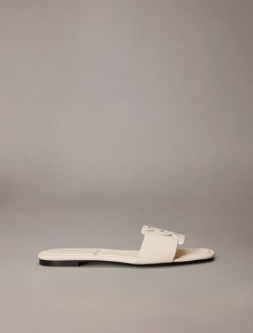 Calvin Klein - Dép Quai Ngang Nữ Amira Leather Square Toe Flat Sandals