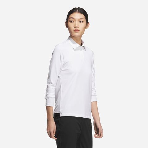 adidas - Áo thun có cổ đánh gôn Nữ Women's Adidas Ultimate365 Jacquard Long Sleeve Golf Polo - White - 4