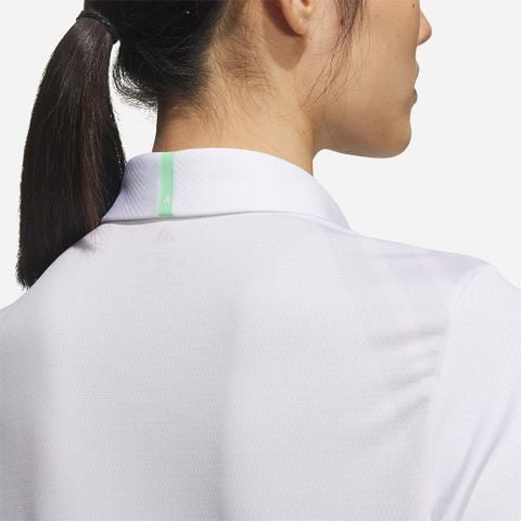 adidas - Áo thun có cổ đánh gôn Nữ Women's Adidas Ultimate365 Jacquard Long Sleeve Golf Polo - White - 2