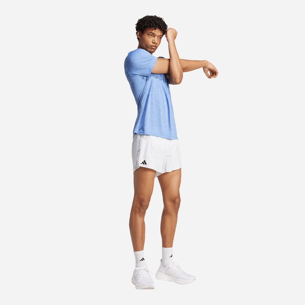 adidas - Áo thun chạy bộ Nam Men's Adidas Own The Run Melange T-Shirt - Blue